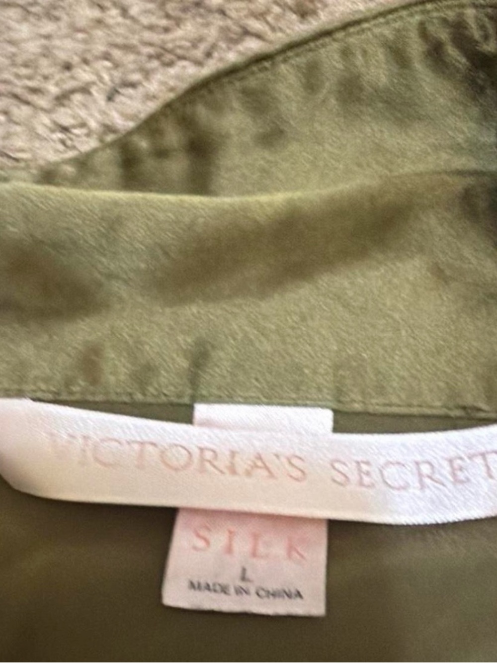 Victoria's Secret Olive Green Silk set - Picture 2 of 2